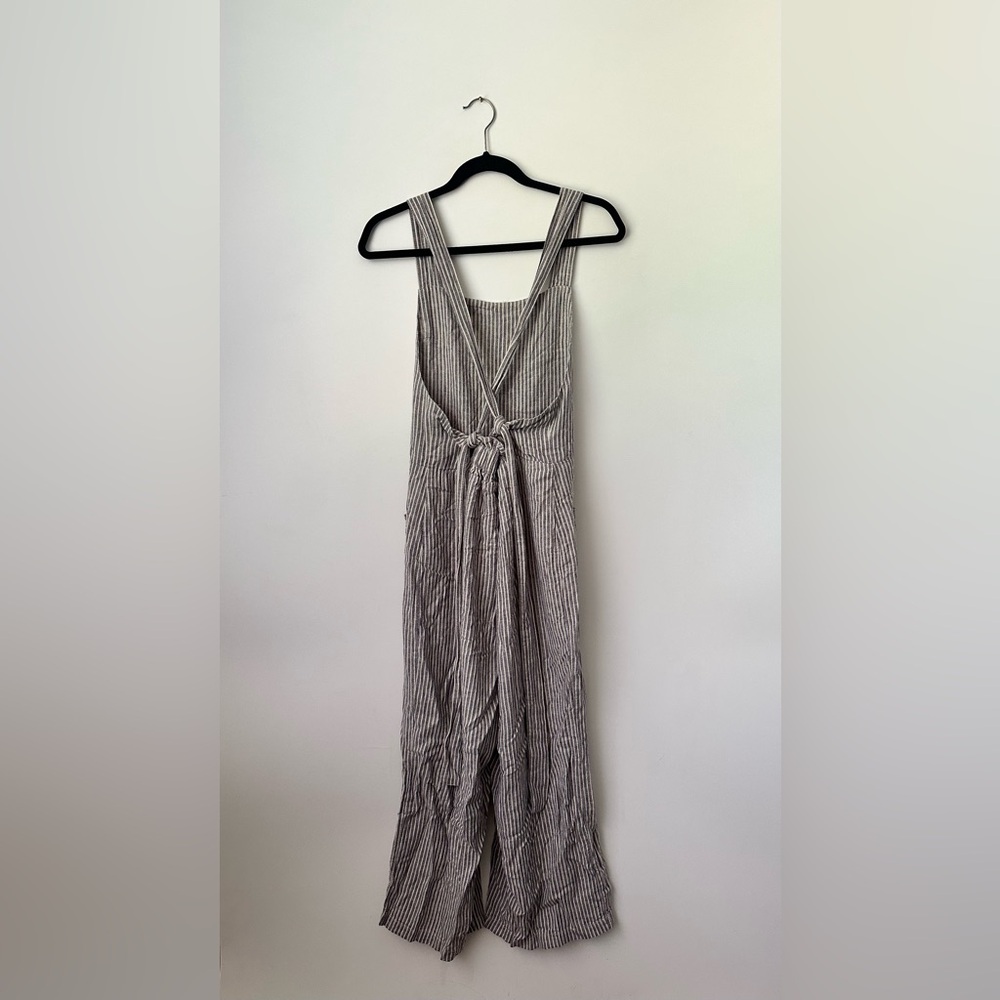 FREE PEOPLE ‘Off The Shore’ Linen Blend Striped Wide Leg Jumpsuit Women’s Size 2 - Picture 7 of 12
